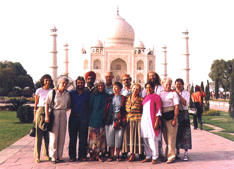 The Taj Mahal with Group on EE Meditation Course.  Alternative Holidays, Meditation Courses and Retreats in India
