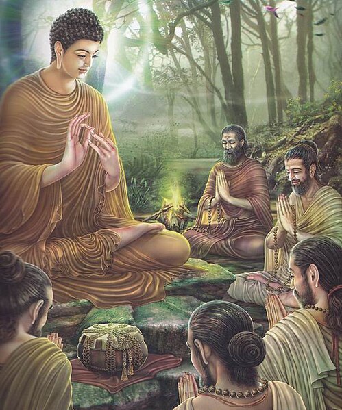 File:Paintings of Life of Gautama Buddha - Asalha Puja.jpg