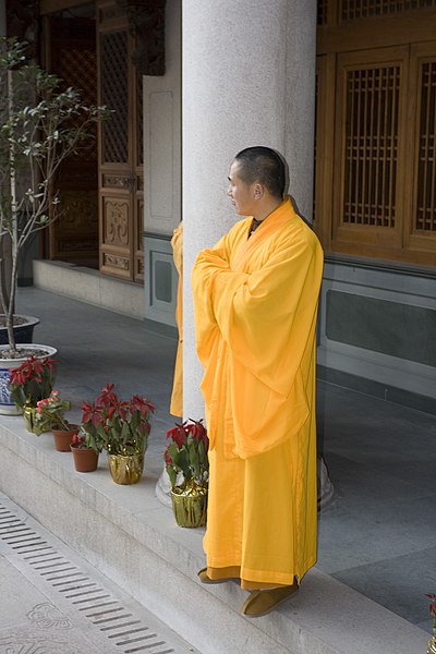File:Chinese Buddhist Monk Yellow Robe Shanghai.jpeg