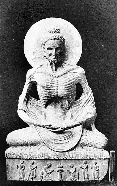 File:Fasting Buddha Sikri Yusufzai stupa, Lahore Museum.jpg
