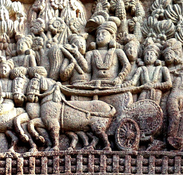 File:Ashoka's visit to the Ramagrama stupa Sanchi Stupa 1 Southern gateway.jpg