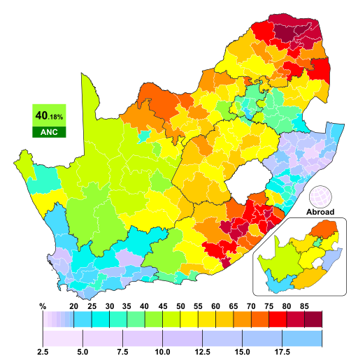 File:2024 South African general election, ANC vote distribution.svg