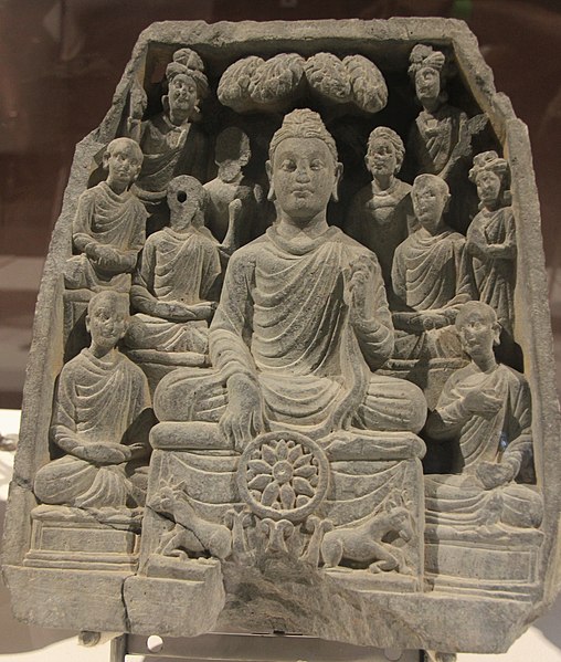 File:Gautama Buddha first sermon in Sarnath.jpg