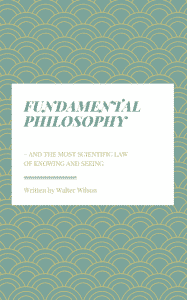 Fundamental Philosophy PDF Book