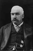 Bulbous nosed J.P. Morgan (1837-1913), was the chief enemy of Tesla's AC system; his wireless transmission system, and his electric car. He actually died in Rome during a visit to his boss. 