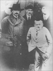Albert Einstein, Nikola Tesla and Charles Steinmetz as they appeared in 1921, in a visit to the transoceanic station, at New Brunswick, NJ. 